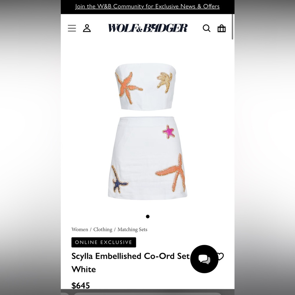 White Mini Skirt with Starfish Embellishments